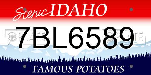 7BL6589 Idaho License Plate