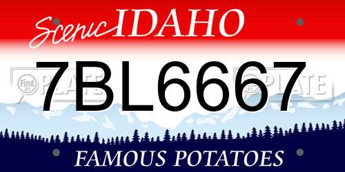 7BL6667 Idaho License Plate