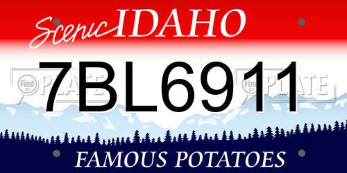 7BL6911 Idaho License Plate