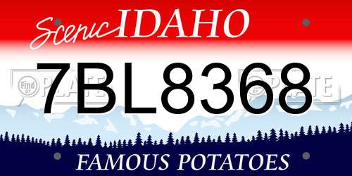 7BL8368 Idaho License Plate