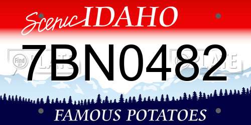 7BN0482 Idaho License Plate
