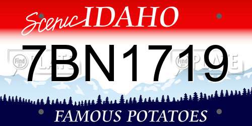 7BN1719 Idaho License Plate