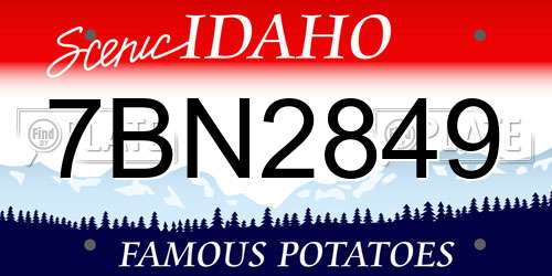 7BN2849 Idaho License Plate