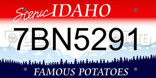 7BN5291 Idaho License Plate