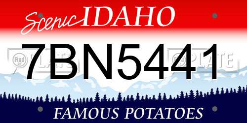 7BN5441 Idaho License Plate