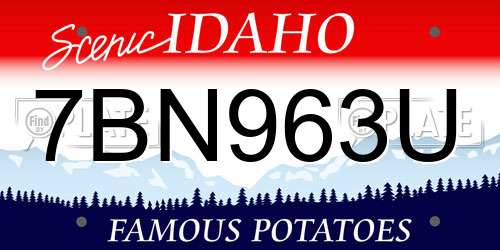 7BN963U Idaho License Plate