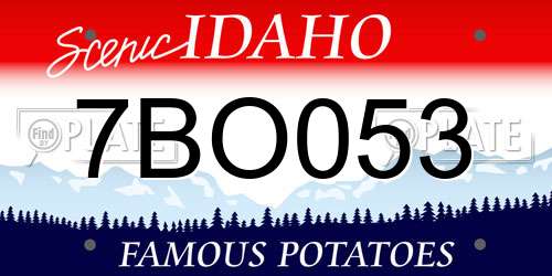 7BO053 Idaho License Plate