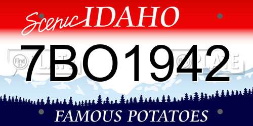 7BO1942 Idaho License Plate