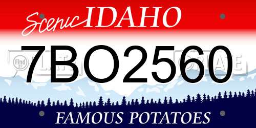 7BO2560 Idaho License Plate