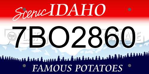 7BO2860 Idaho License Plate