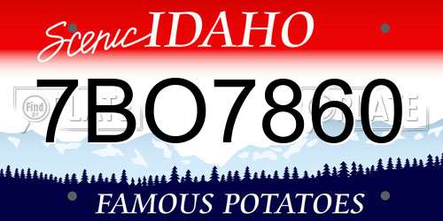 7BO7860 Idaho License Plate