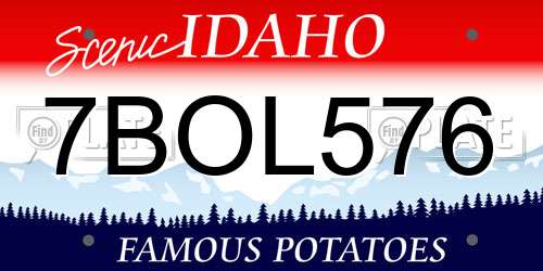 7BOL576 Idaho License Plate
