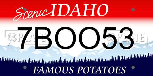 7BOO53 Idaho License Plate