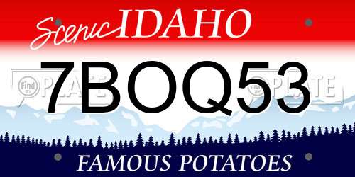 7BOQ53 Idaho License Plate