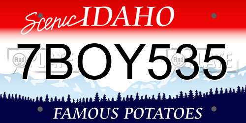 7BOY535 Idaho License Plate