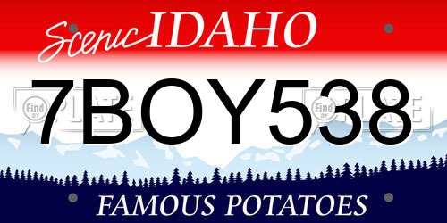 7BOY538 Idaho License Plate