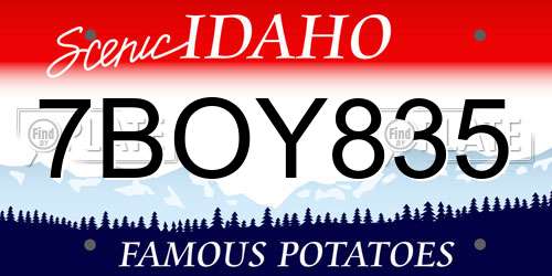 7BOY835 Idaho License Plate
