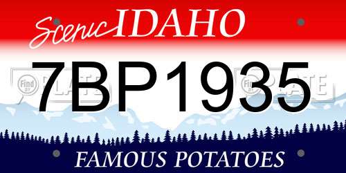 7BP1935 Idaho License Plate