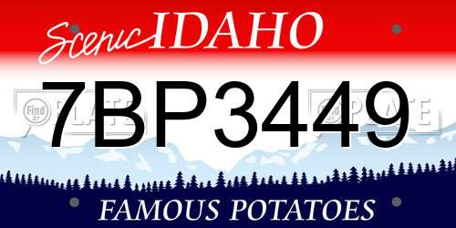 7BP3449 Idaho License Plate