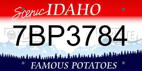 7BP3784 Idaho License Plate