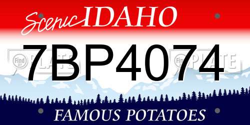 7BP4074 Idaho License Plate