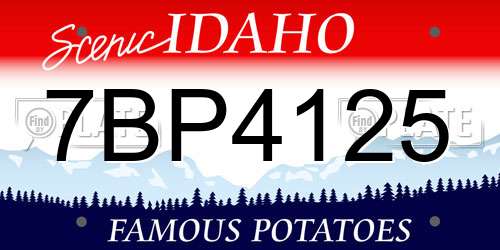 7BP4125 Idaho License Plate