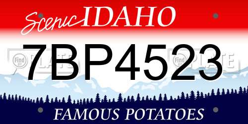 7BP4523 Idaho License Plate