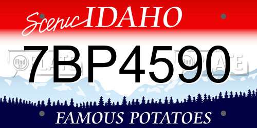 7BP4590 Idaho License Plate