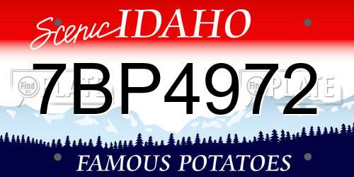 7BP4972 Idaho License Plate