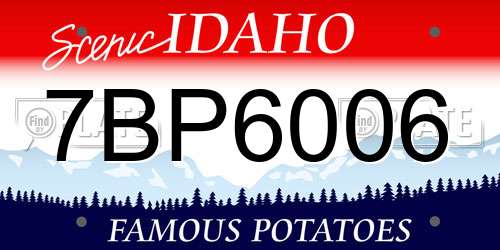 7BP6006 Idaho License Plate