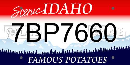 7BP7660 Idaho License Plate