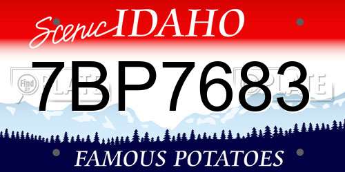 7BP7683 Idaho License Plate