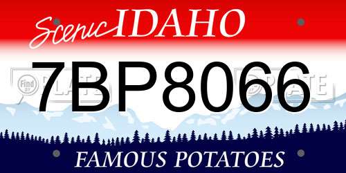 7BP8066 Idaho License Plate