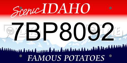 7BP8092 Idaho License Plate