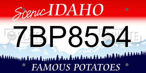 7BP8554 Idaho License Plate