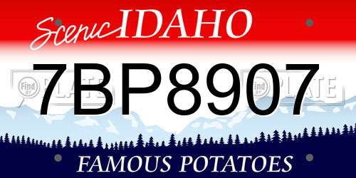 7BP8907 Idaho License Plate