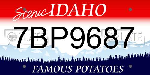 7BP9687 Idaho License Plate