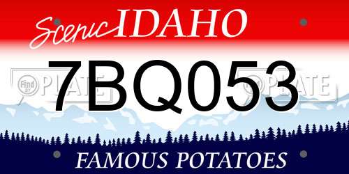 7BQ053 Idaho License Plate