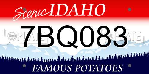 7BQ083 Idaho License Plate