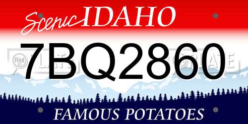 7BQ2860 Idaho License Plate