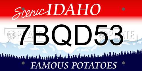7BQD53 Idaho License Plate