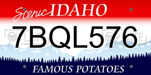 7BQL576 Idaho License Plate