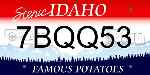 7BQQ53 Idaho License Plate