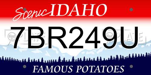 7BR249U Idaho License Plate