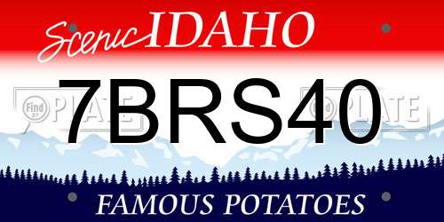 7BRS40 Idaho License Plate