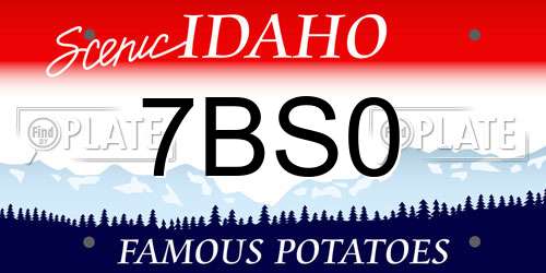 7BS0 Idaho License Plate