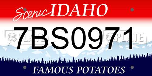 7BS0971 Idaho License Plate