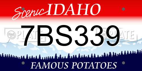 7BS339 Idaho License Plate