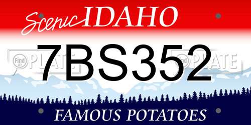 7BS352 Idaho License Plate