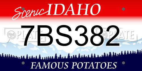 7BS382 Idaho License Plate